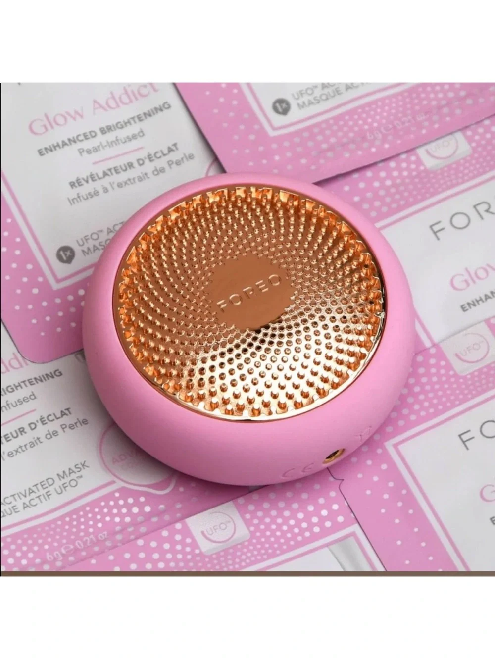 LED Thermo Activated Smart Mask Device pearl pink